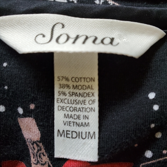 Soma 3/4 Sleeve Cheers Nightgown.  Size Medium - Picture 4 of 4